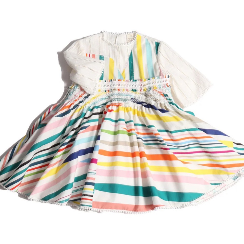 TIA CIBANI Colorful Striped Kids Dress